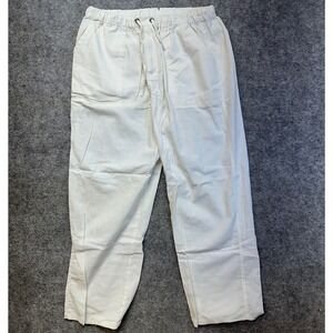 Utcoco Linen Pants Mens XL White New Drawstring Relaxed Beach Trousers XR21.905L